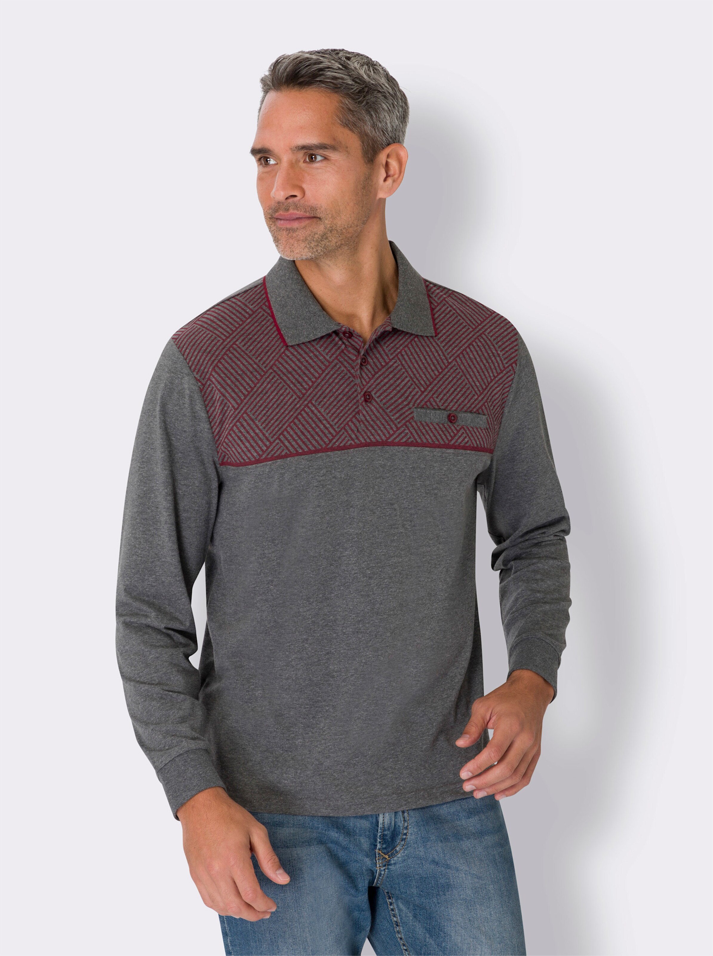 Langarm-Poloshirt