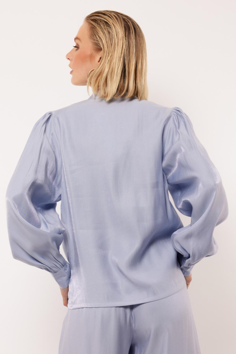 Fluresk blauwe dames blouse