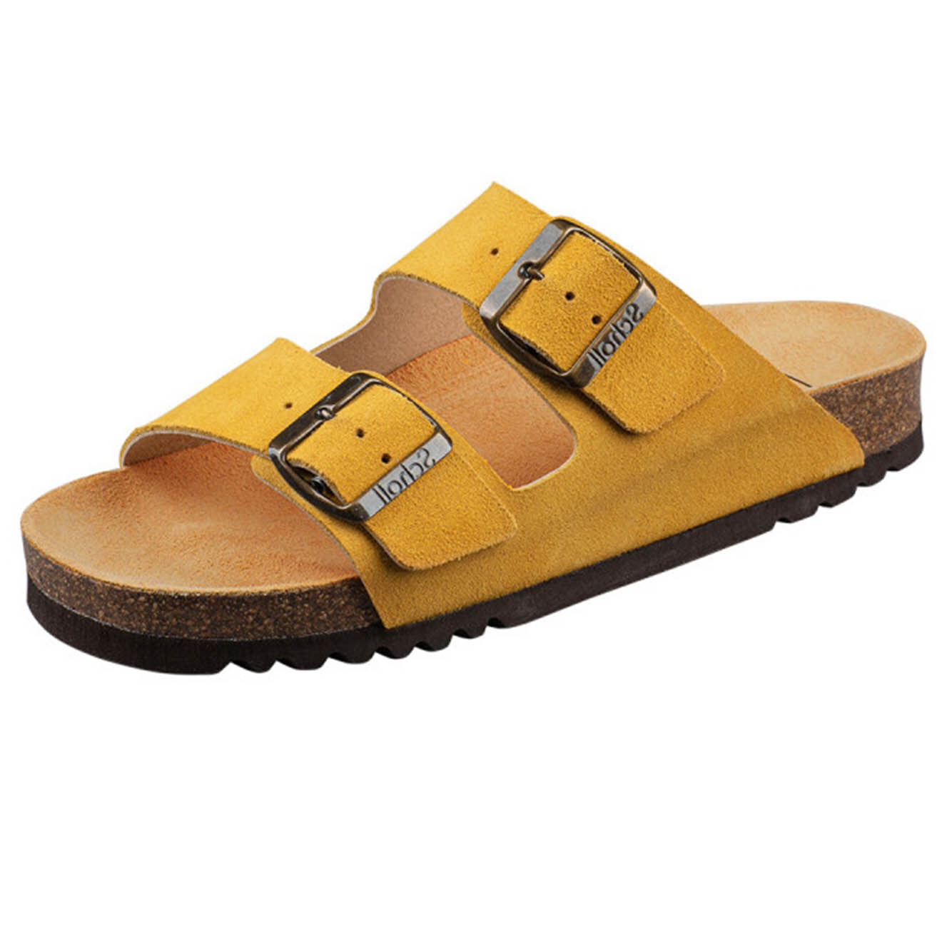 Scholl Mules en Velours de Cuir Josephine ocre