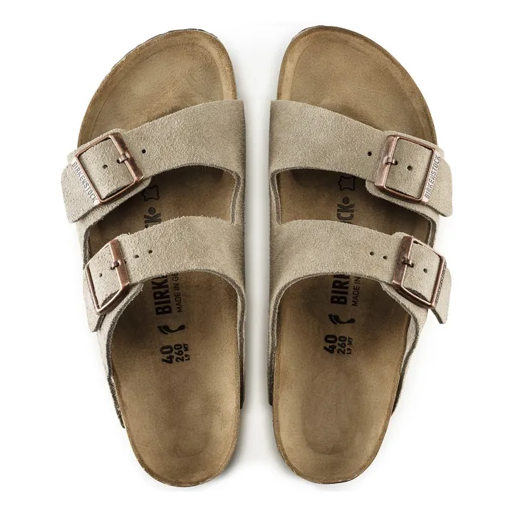 BIRKENSTOCK Sandales Arizona SFB Cuir Suede - Collection Adulte  | Taupe