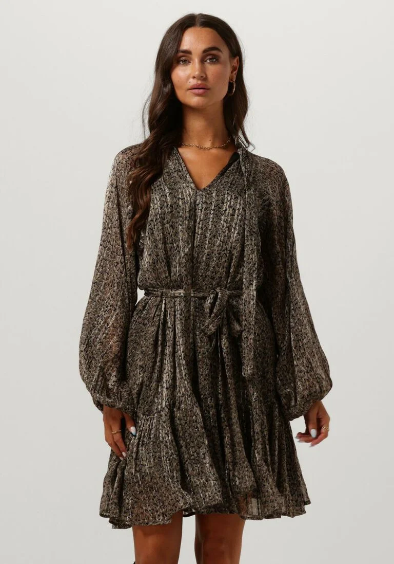 NOTRE-V taupe notre-v mini jurk mini dress nv-arla