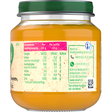 Olvarit 4+ Maanden Pompoen Rijst 125g