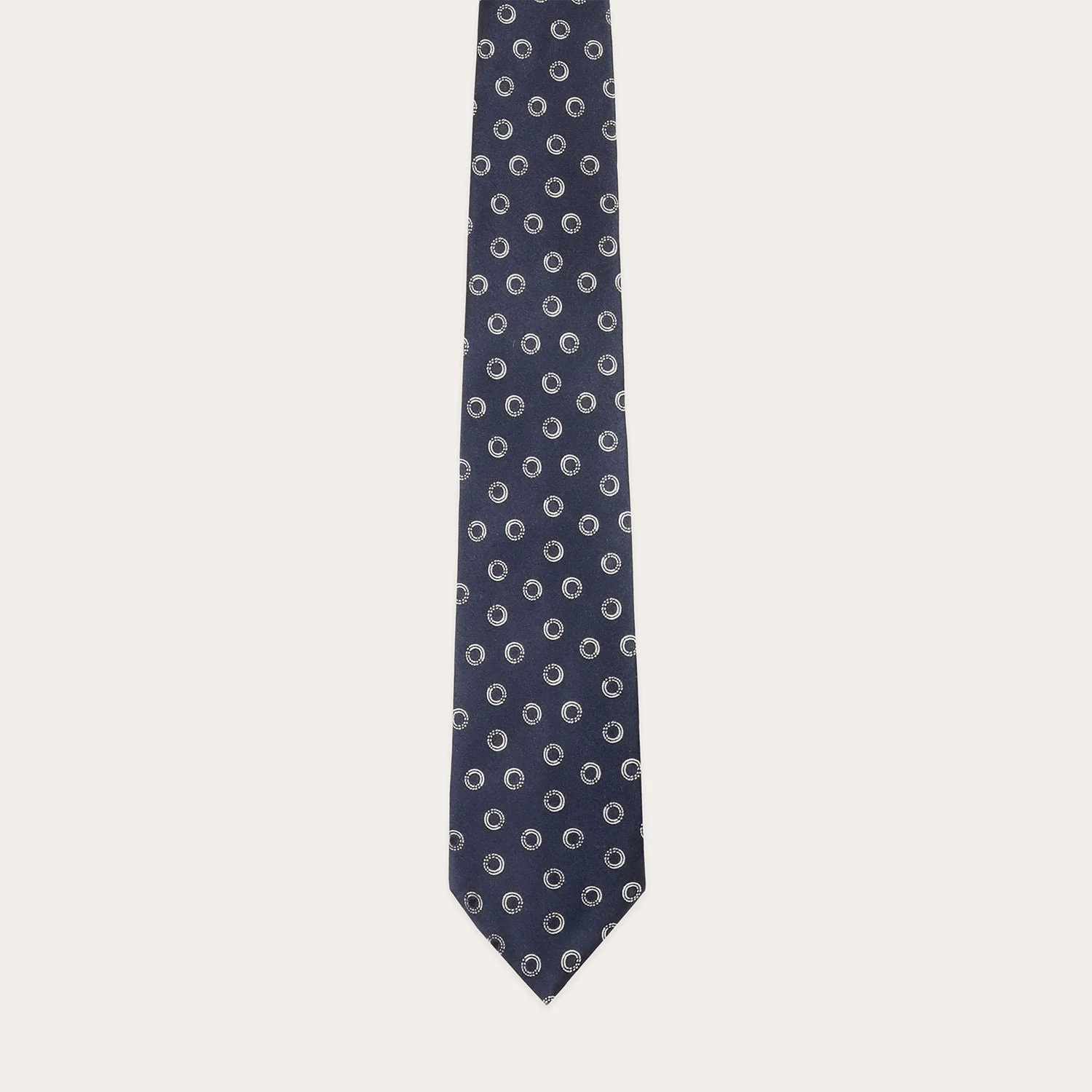 Patterned navy tie