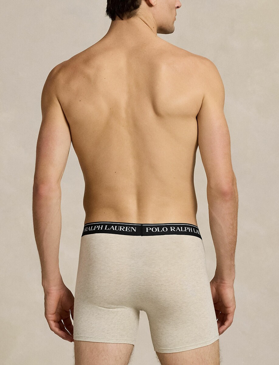 POLO RALPH LAUREN<br>Conjunto de 3 cuecas boxer longas e lisas