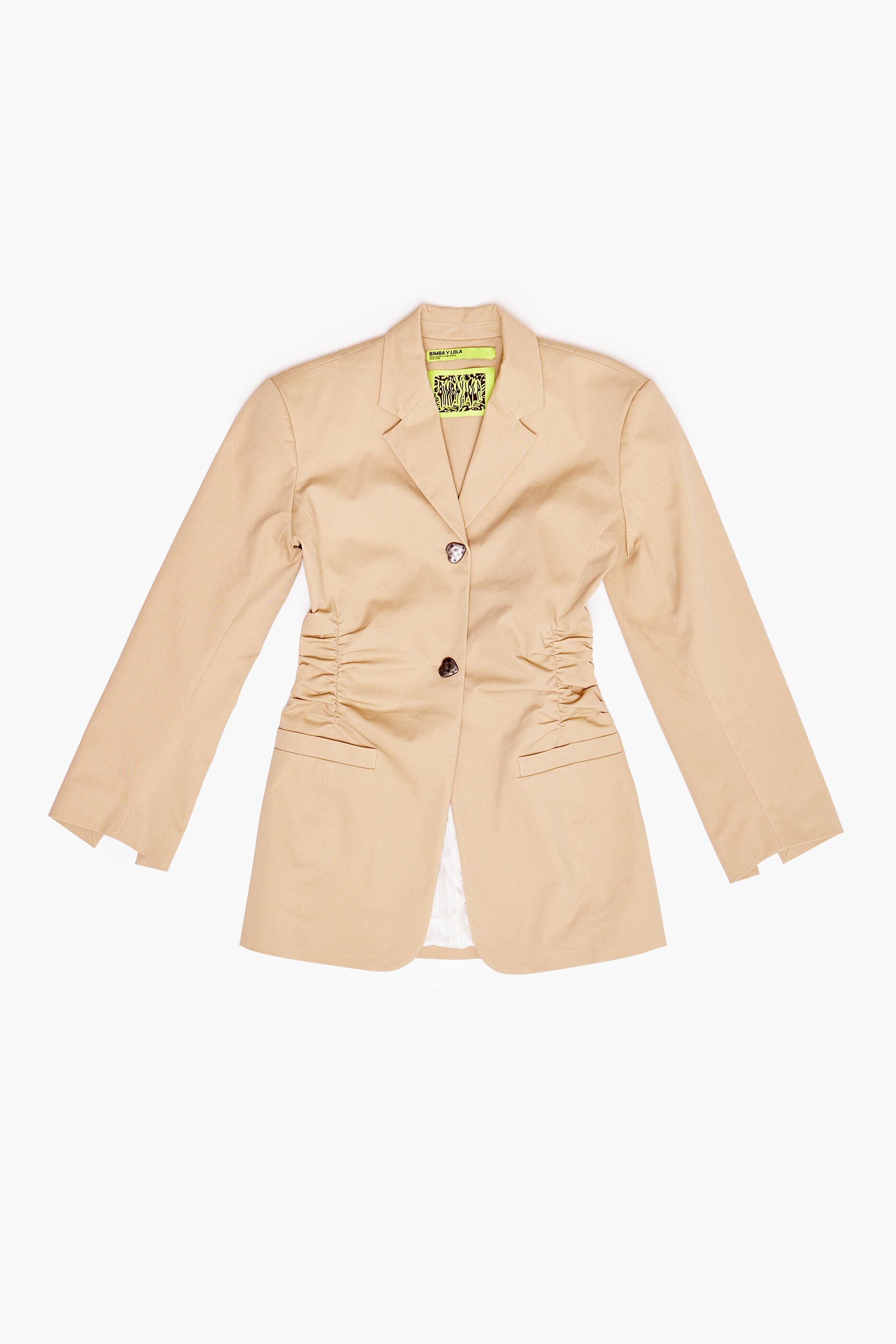 Blazer de algodão cor camelo