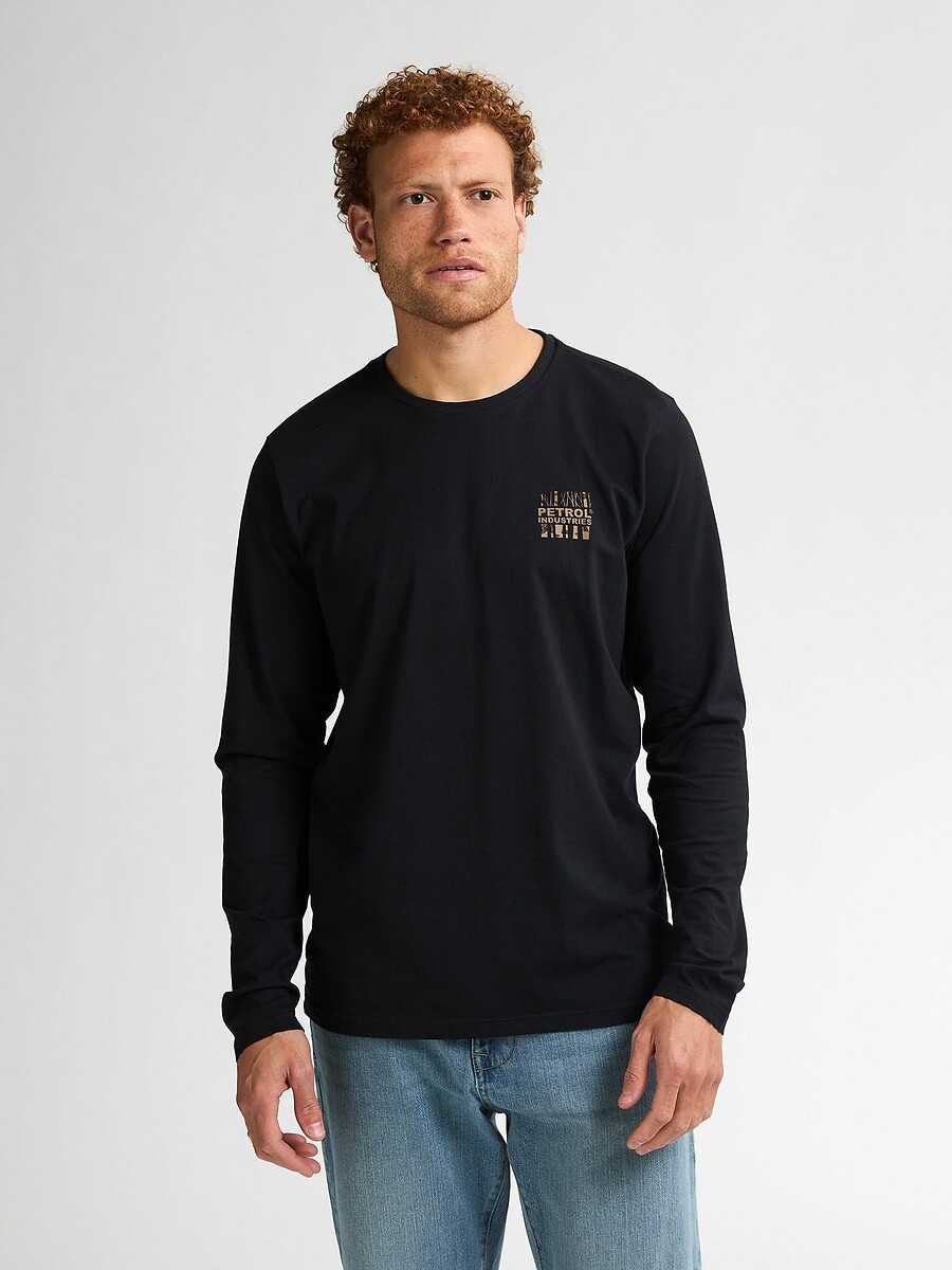 INDÚSTRIAS PETROLÍFERAS<br>Camiseta de manga comprida com logotipo no peito