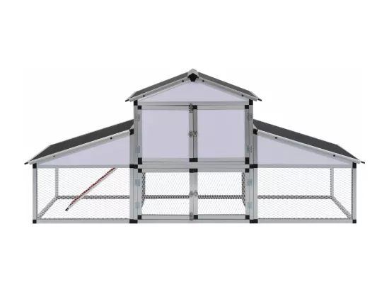 Poulailler avec rampes et nichoir Aluminium