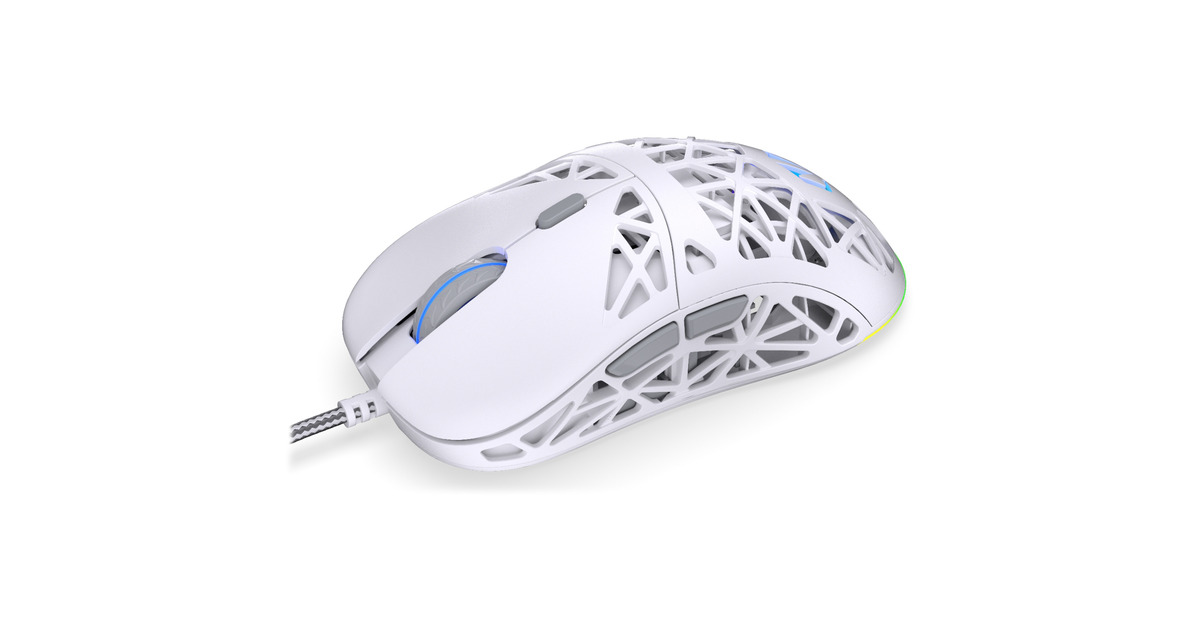 ENDORFYLIV Onyx White gaming muis  (Wit, 12.000 DPI, ARGB)