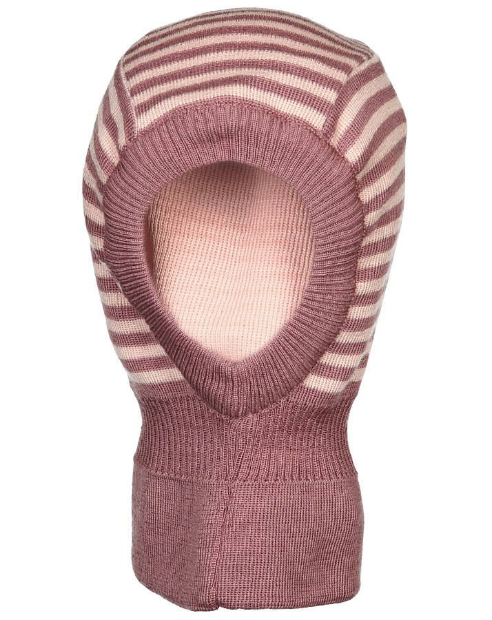 Woll-Schlupfmütze ANDI mit Zipfel doppellagig in mauve/pastellrosa
