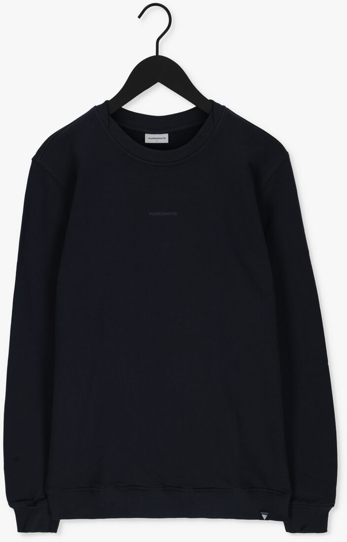 PUREWHITE donkerblauwe purewhite trui crewneck with artwork patch on back