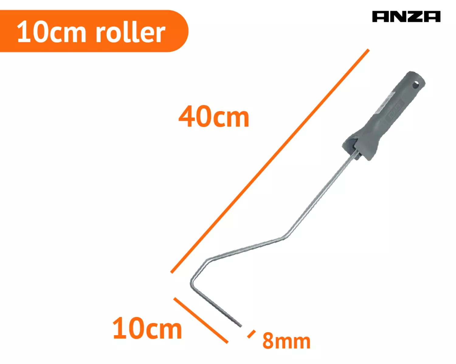 Anza PRO Verfbeugel extra lange steel - 10cm