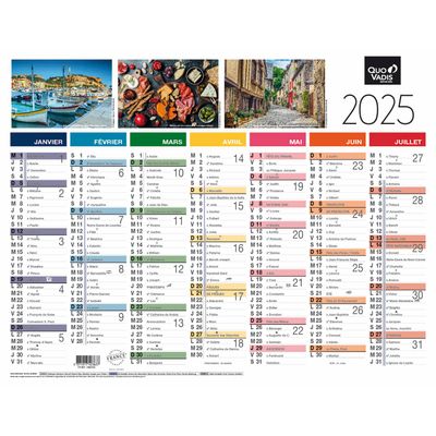 Quo Vadis - Calendrier Fantaisie 7 mois par face - 21 x 27 cm - Tradition