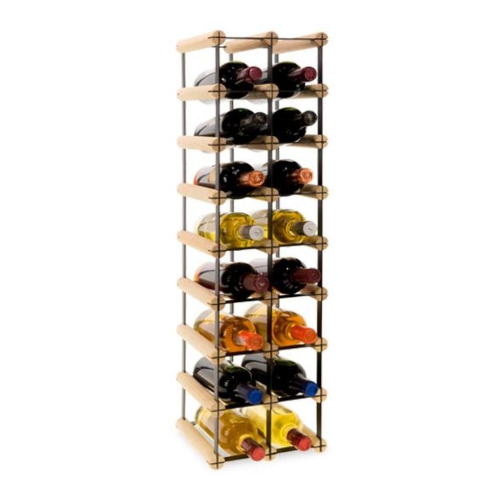 PROREGAL Modulair Wijnrek Vinotega Mod Metaal HxBxD 82,5 x 22,5 x 24,5 cm 2 x 8 Flessen Massief grenenhout Natuurlijk