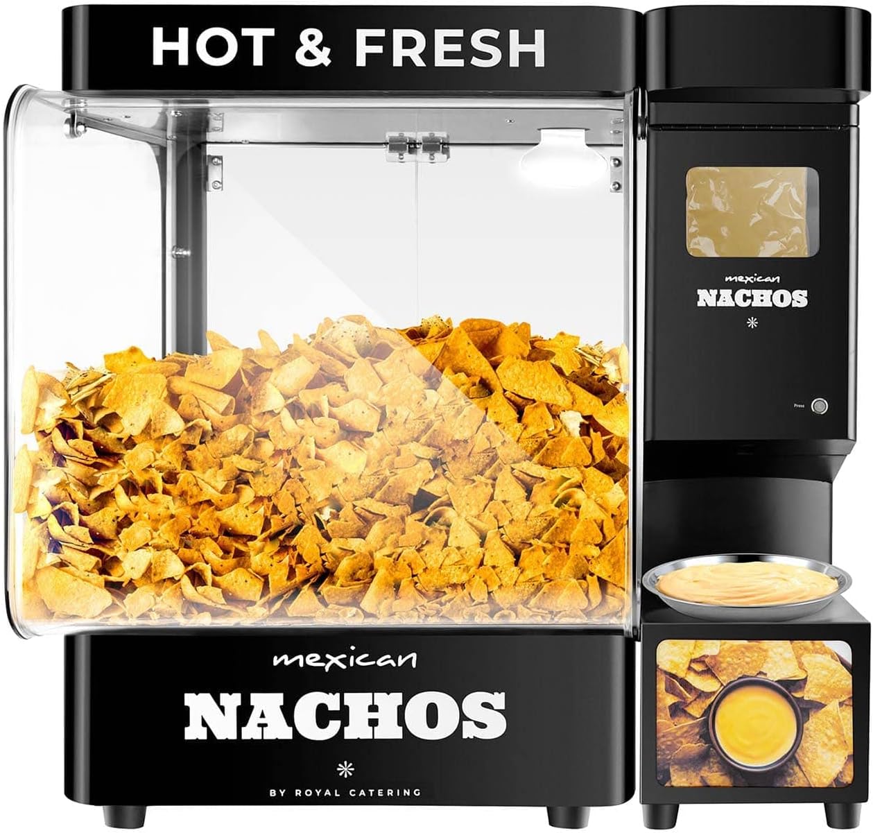 Royal Catering RCKW-ND01 Soßenspender Nacho-Käse 3,5 l 55-80 °C schwarz Soßenspender Gastro Soßenbehälter Saucenspender