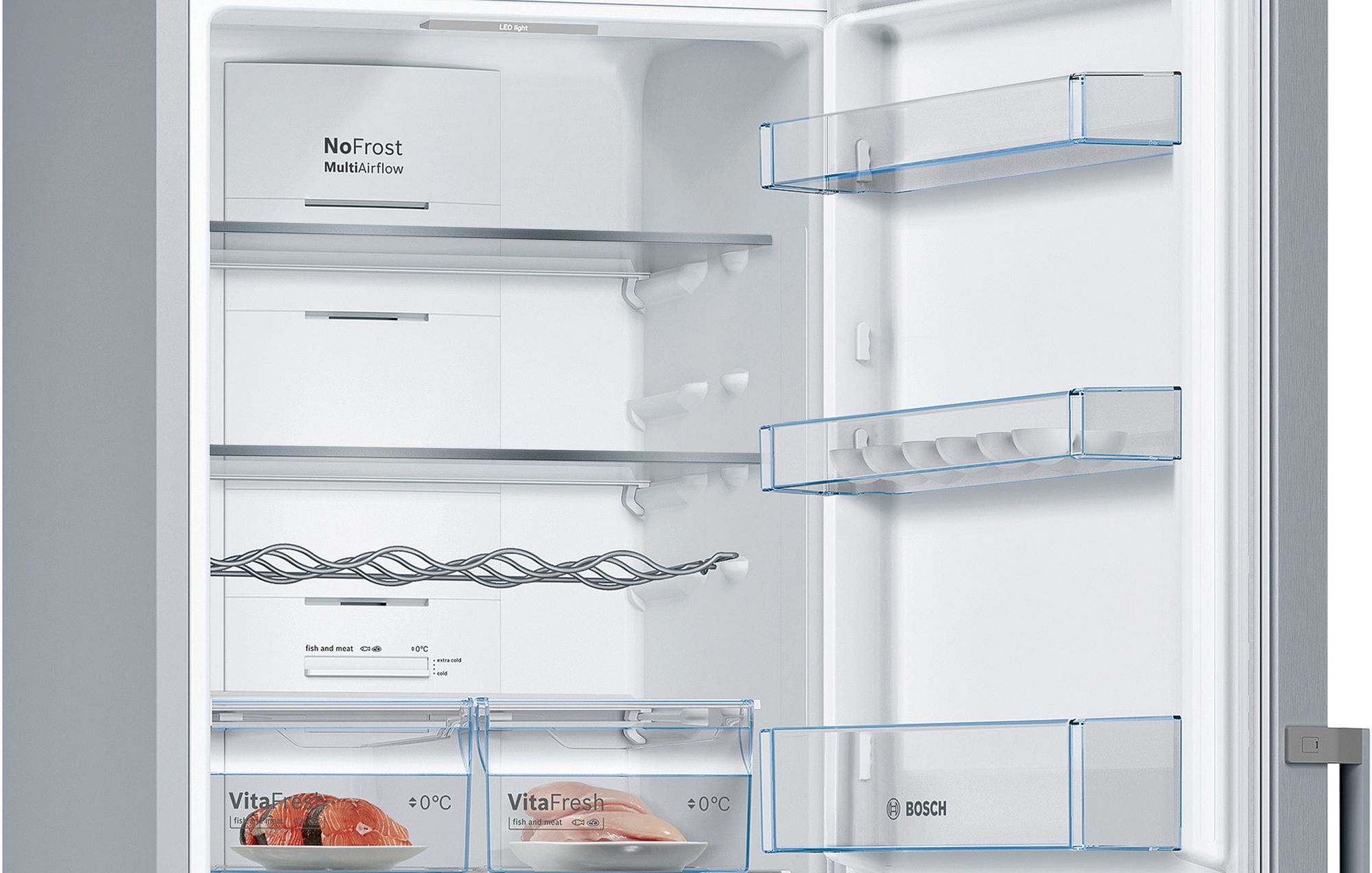# PRODUTO RECONDICIONADO # Refrigerador Combinado Independente Série 4 186 x 60 cm Aço Inoxidável Resistente a Impressões Digitais KGN36XIEP-B