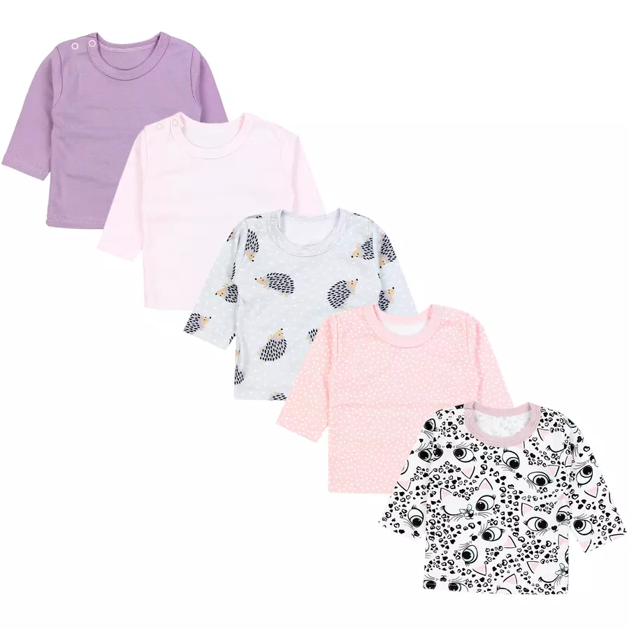 TupTam Baby Mädchen Langarmshirt 5er Set lila