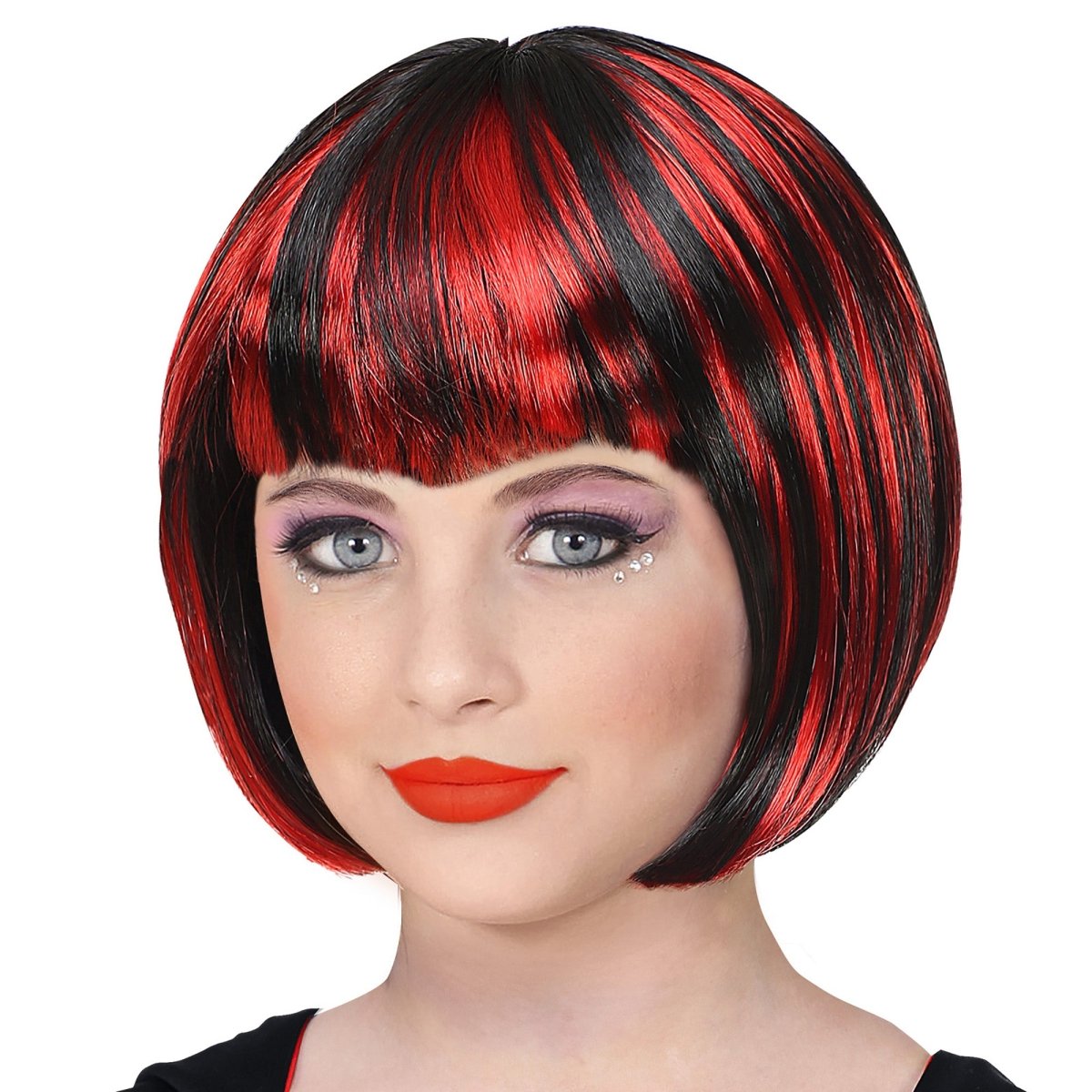 Rood Zwarte Pruik Kind