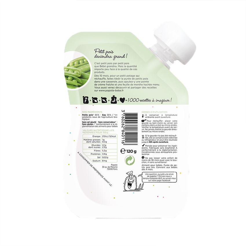 Gourde aux petits pois bio - 120g