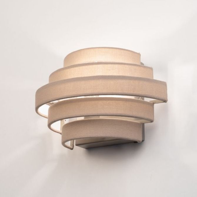 Halfronde Wandlamp - Taupe - Stof