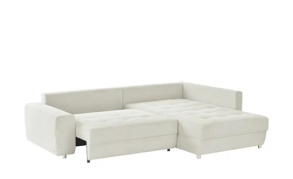 Ecksofa Arissa de Luxe Elfenbein rechts Cordstoff