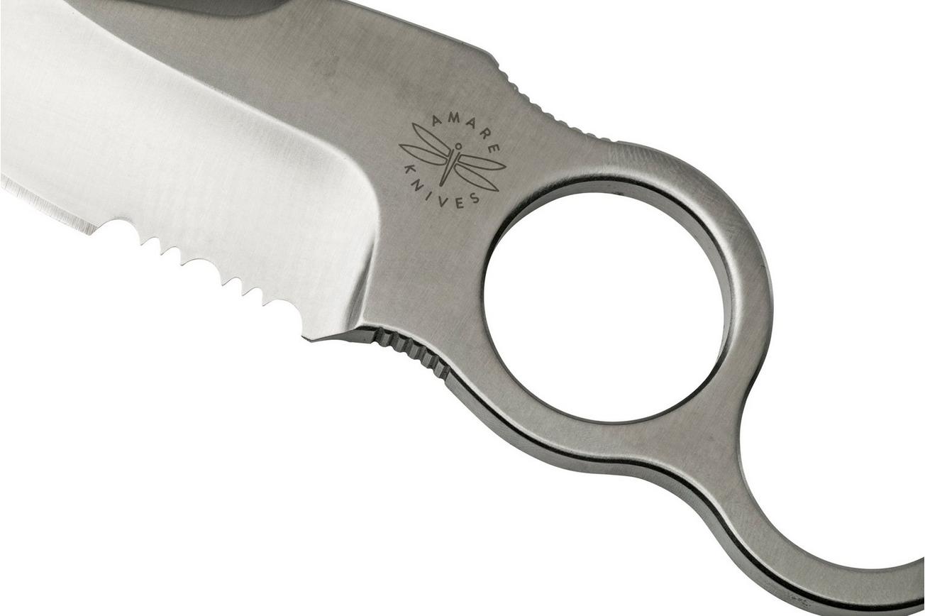 Amare Knives 6F Serration Sixth-Finger 202105 droppoint, vaststaand mes