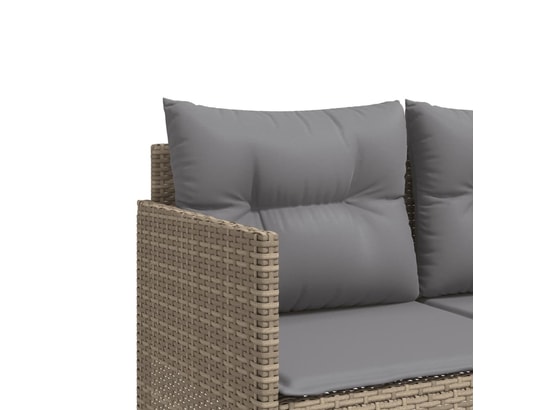 VIDAXL - Canapé Chaise longue avec coussins beige résine tressée