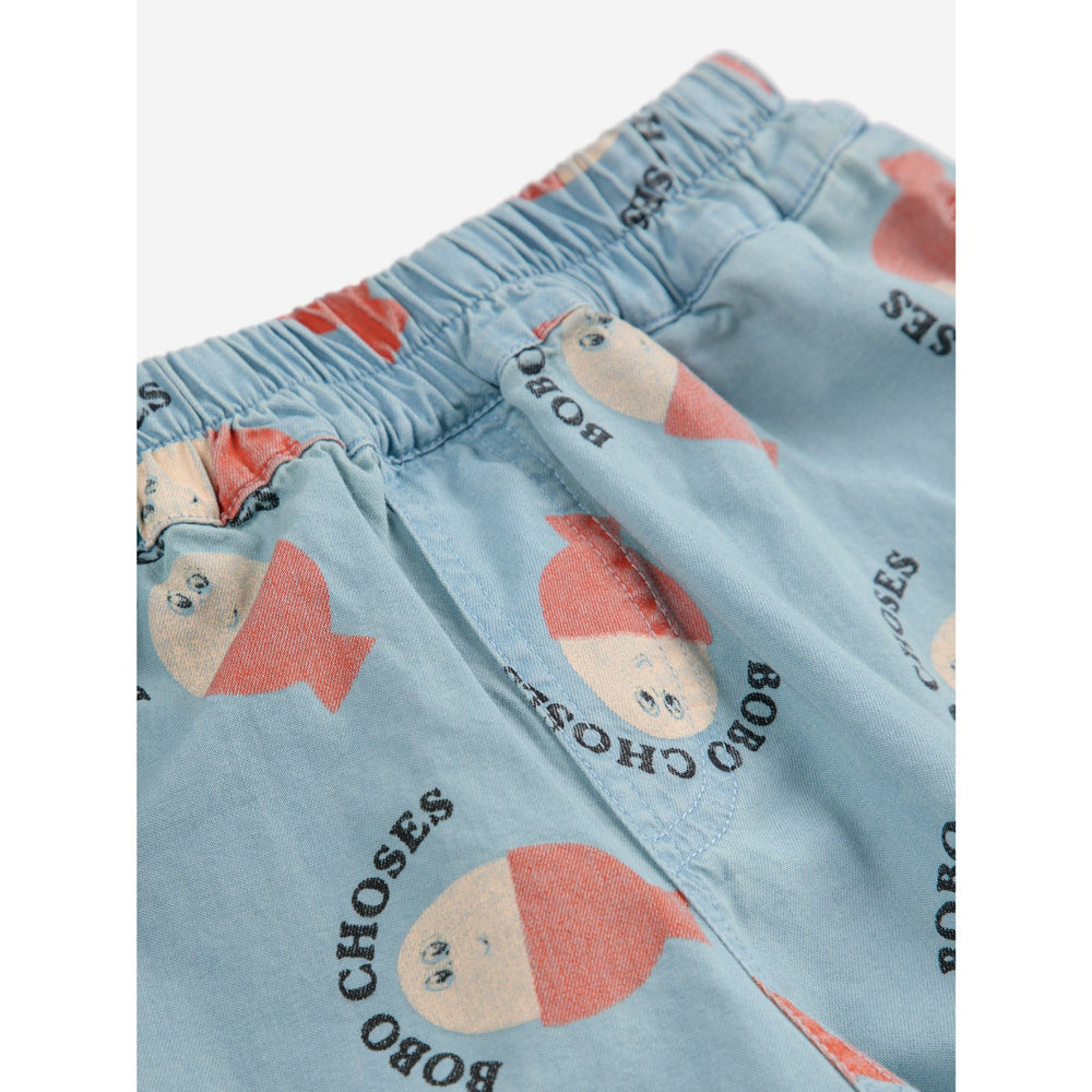 Køb Bobo Choses Light Blue Morning Egg All Over Woven Bermuda Shorts