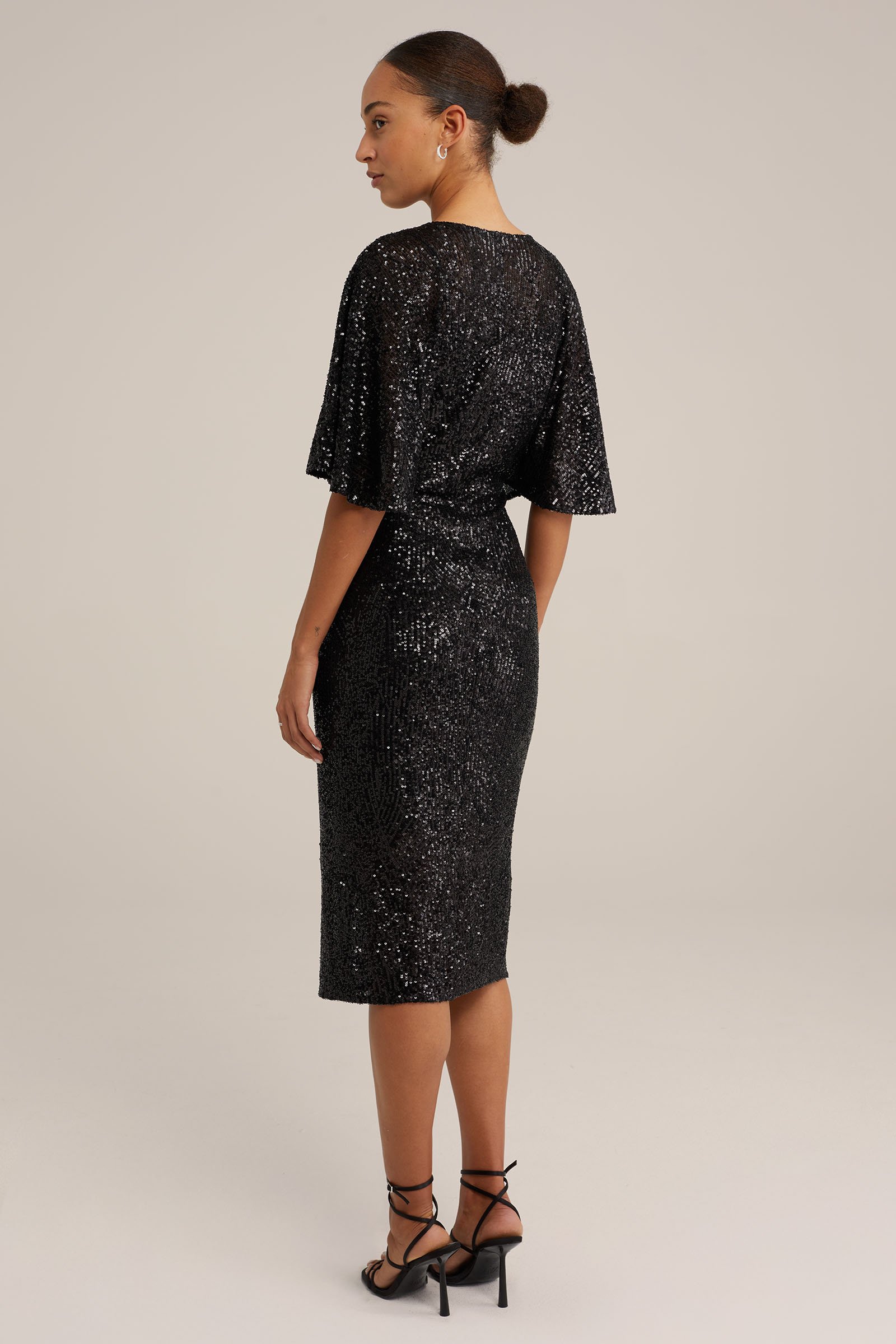 jurk met pailletten WE Fashion Zwart