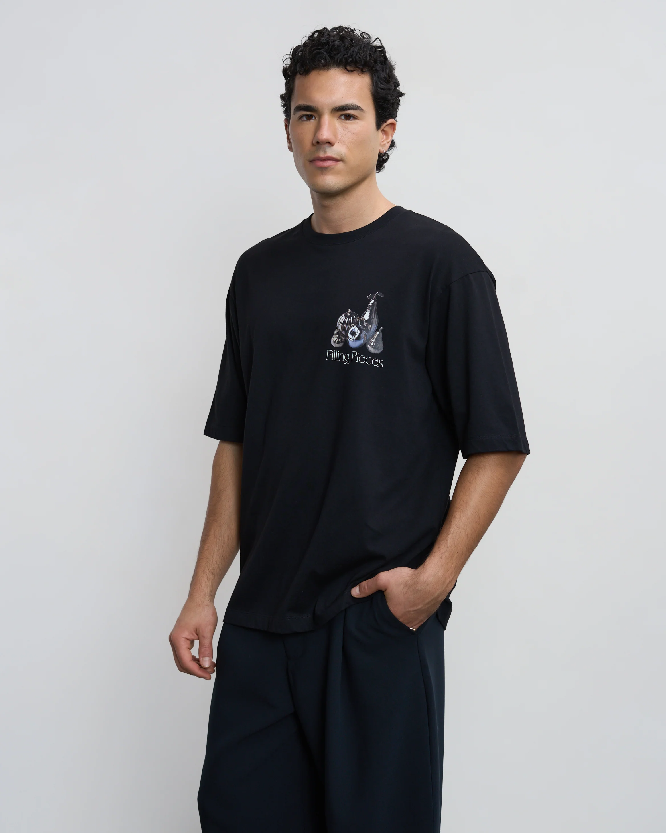T-shirt Boxy Chrome Fruit Black