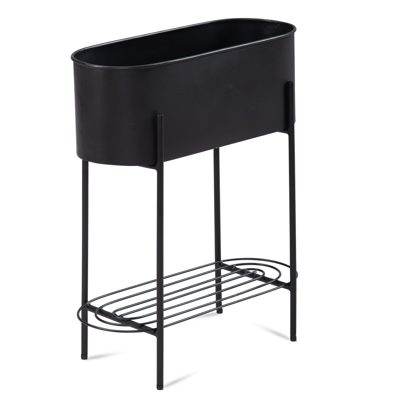 Pflanzgefäß FineBuy Pflanzenkübel 51x65x22 cm Metall Schwarz Blumentopf Indoor