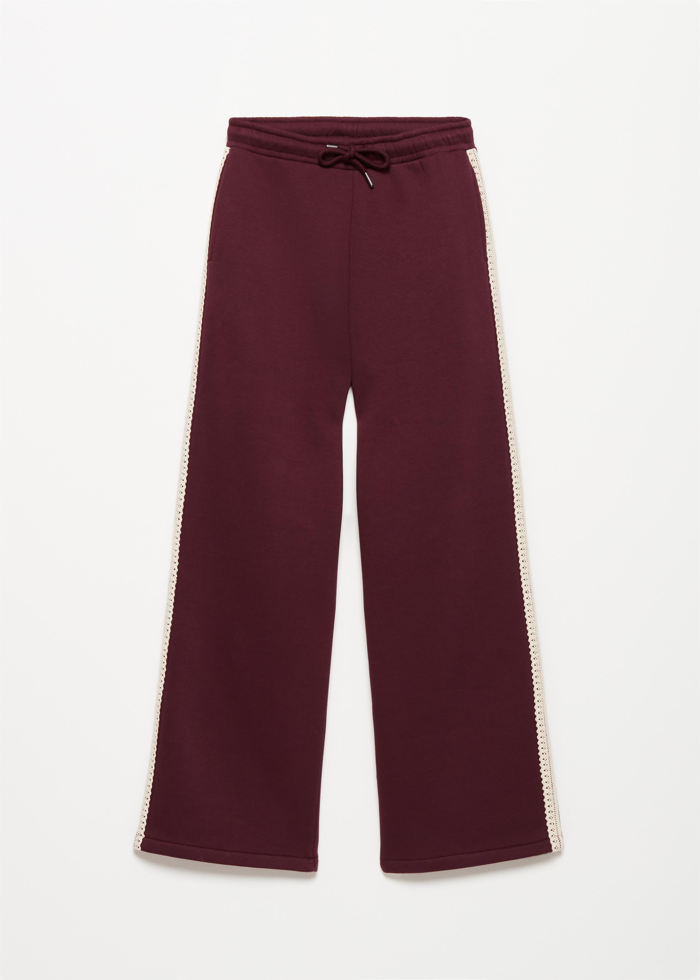 Wijde broek met kanten streep