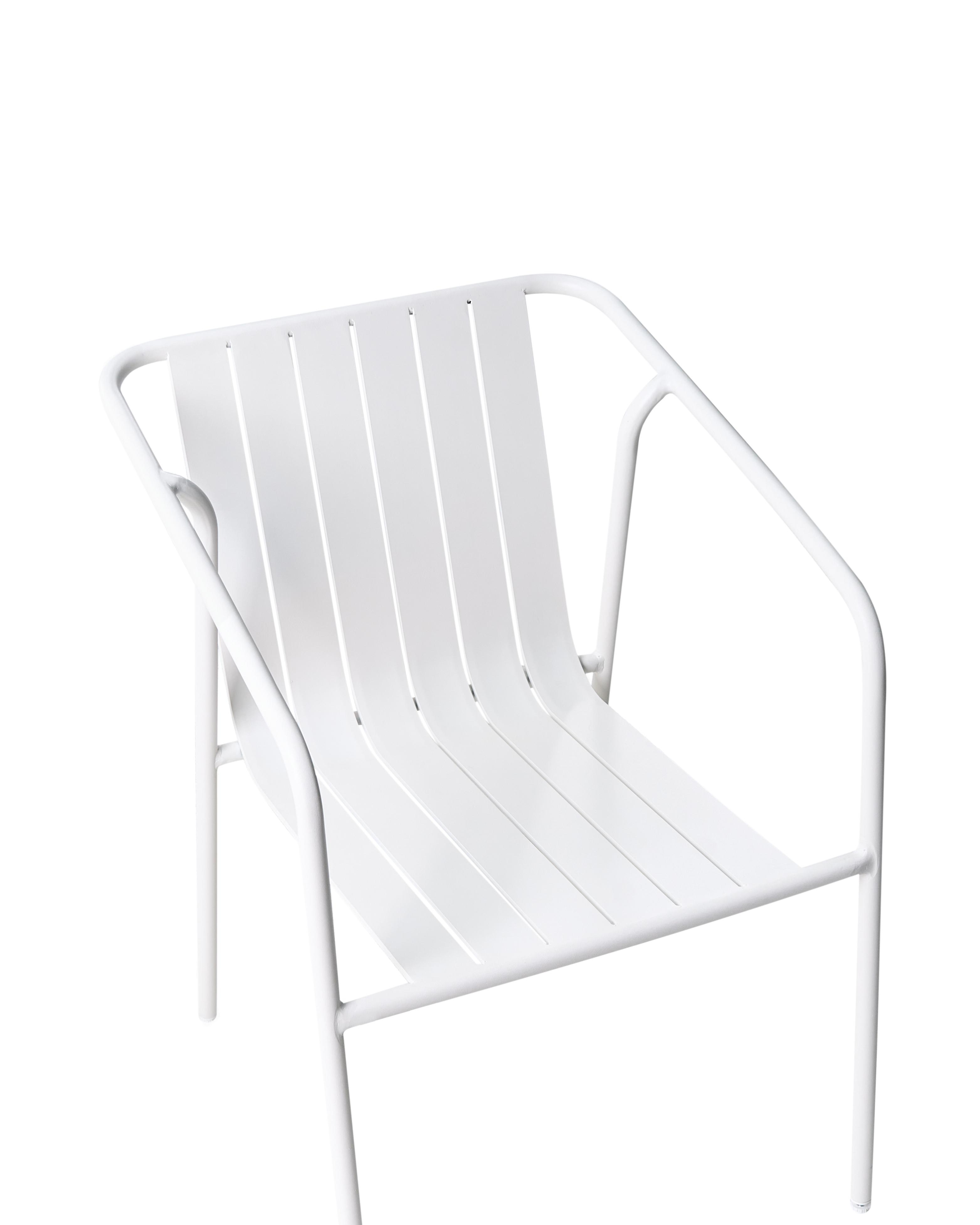 Set van 8 stoelen met zitkussen ASCIANO Metaal Wit