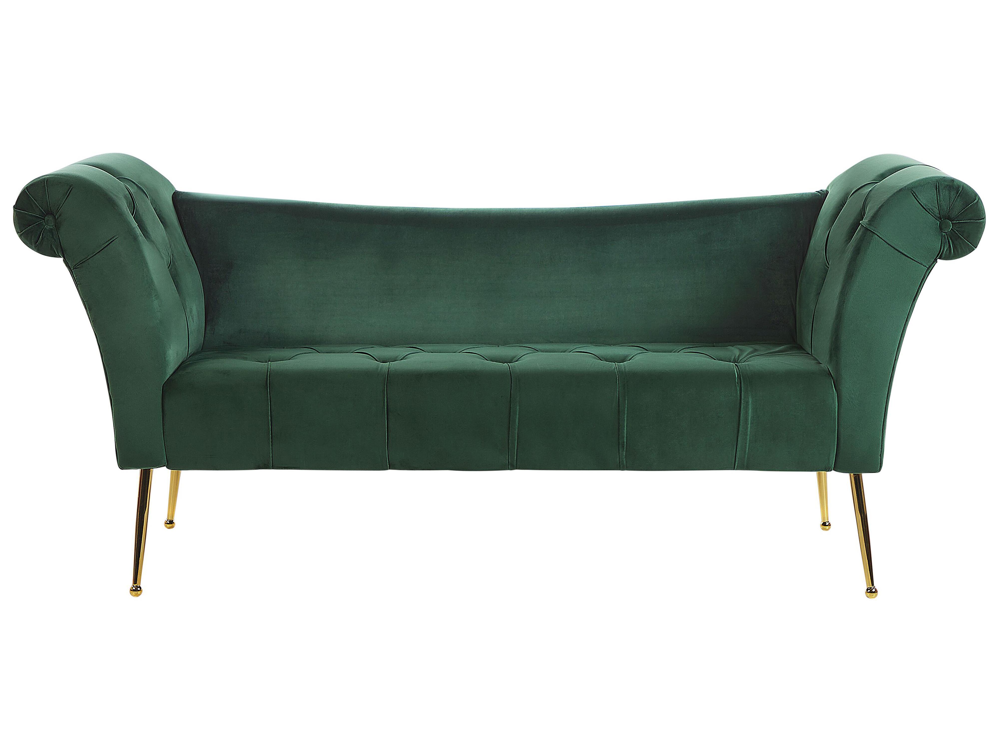 Chaise longue NANTILLY Fluweel Donkergroen