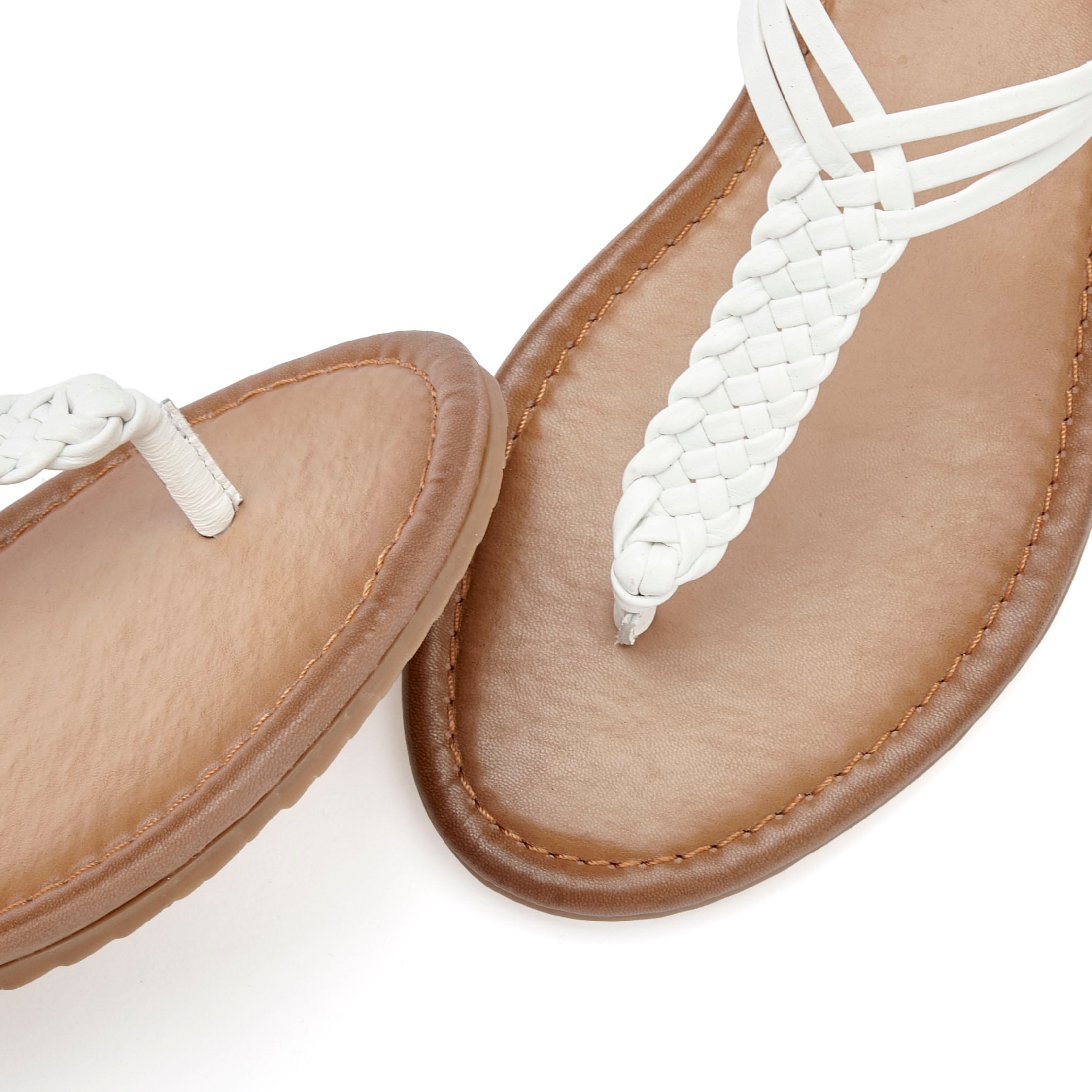 Vivance Zehentrenner  Sandalette, Sommerschuh,Sandale aus Leder mit Flecht-Optik