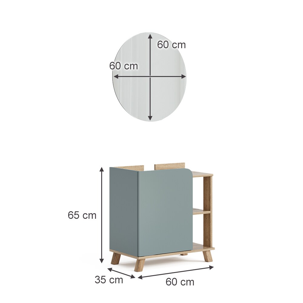 Vicco Badmöbel-Set Karen Sonoma Mintgrün 2 Teile