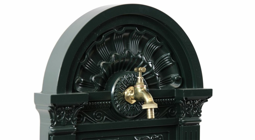 Fontaine de jardin aluminium vert 39x33x82.5cm