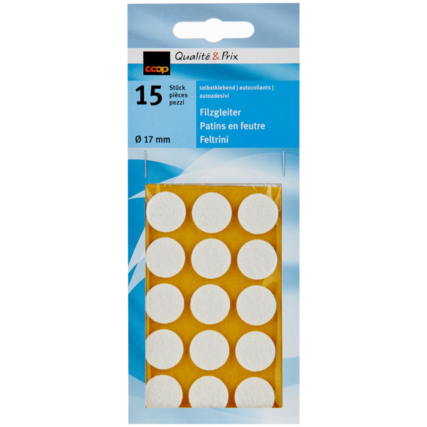 Filzgleiter weiss 17mm 15 Stück