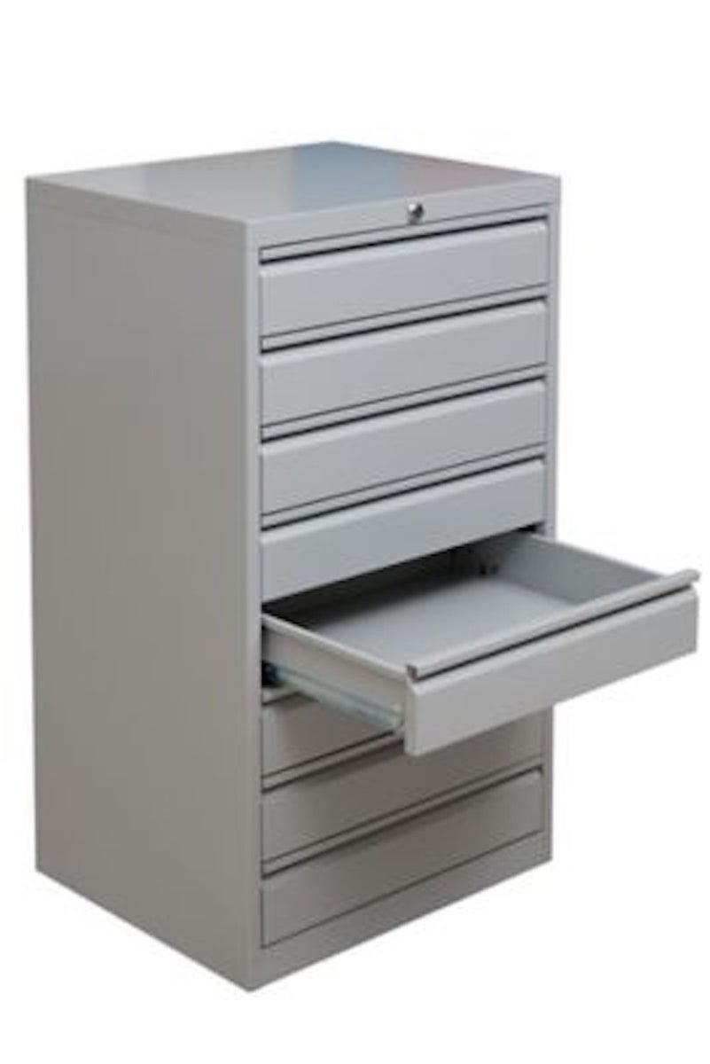 PROREGAL Swan ladekast met 8 laden, HxBxD 98 x 53 x 43 cm, grijs