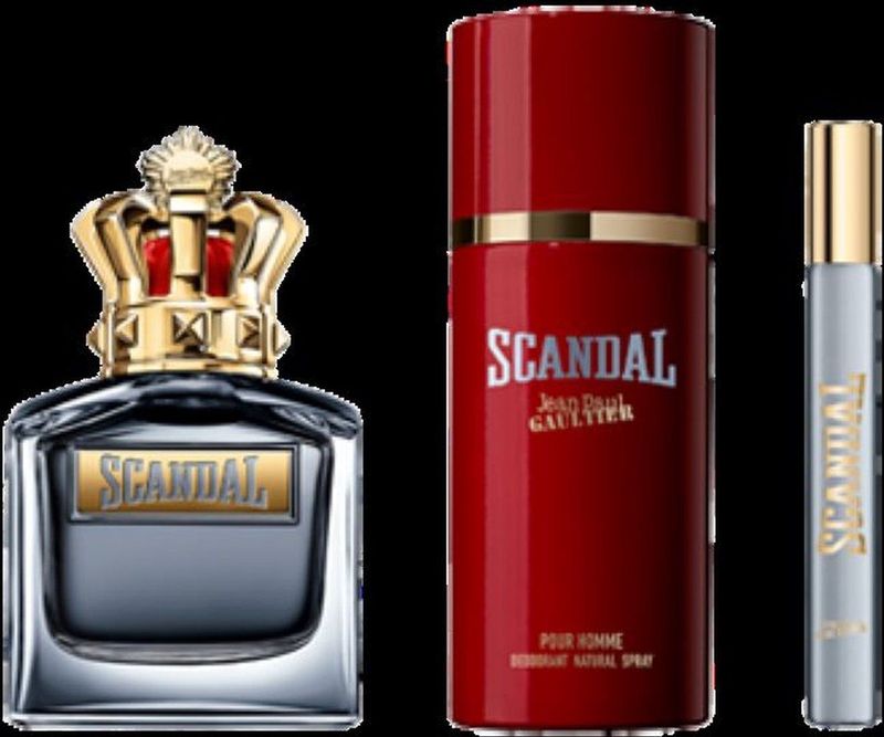 Jean Paul Gaultier Scandal Pour Homme Eau de Toilette 100ml Deodorant 150ml Travel Spray 10ml Gift Set