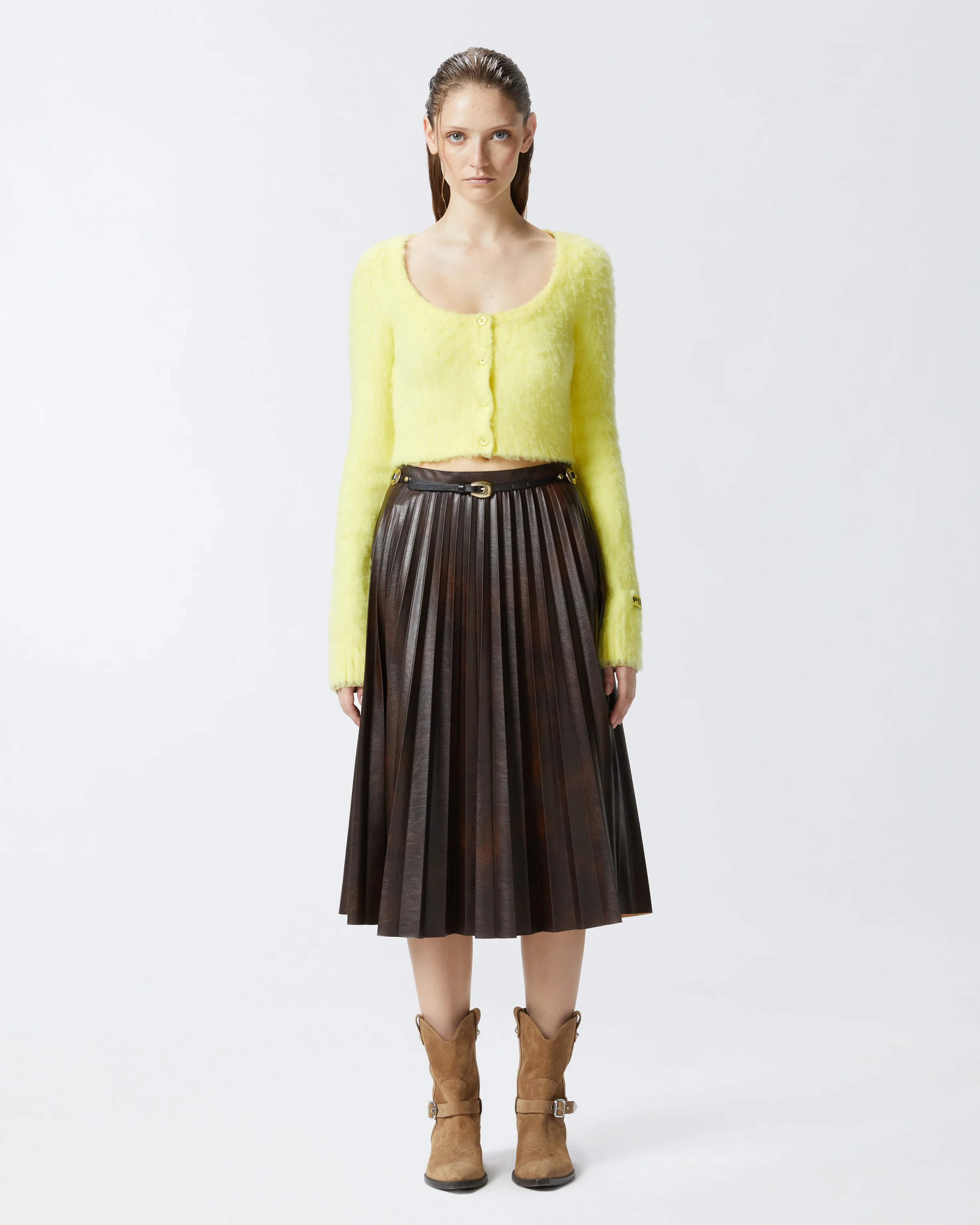 Gilet court en maille douce | Multicolore