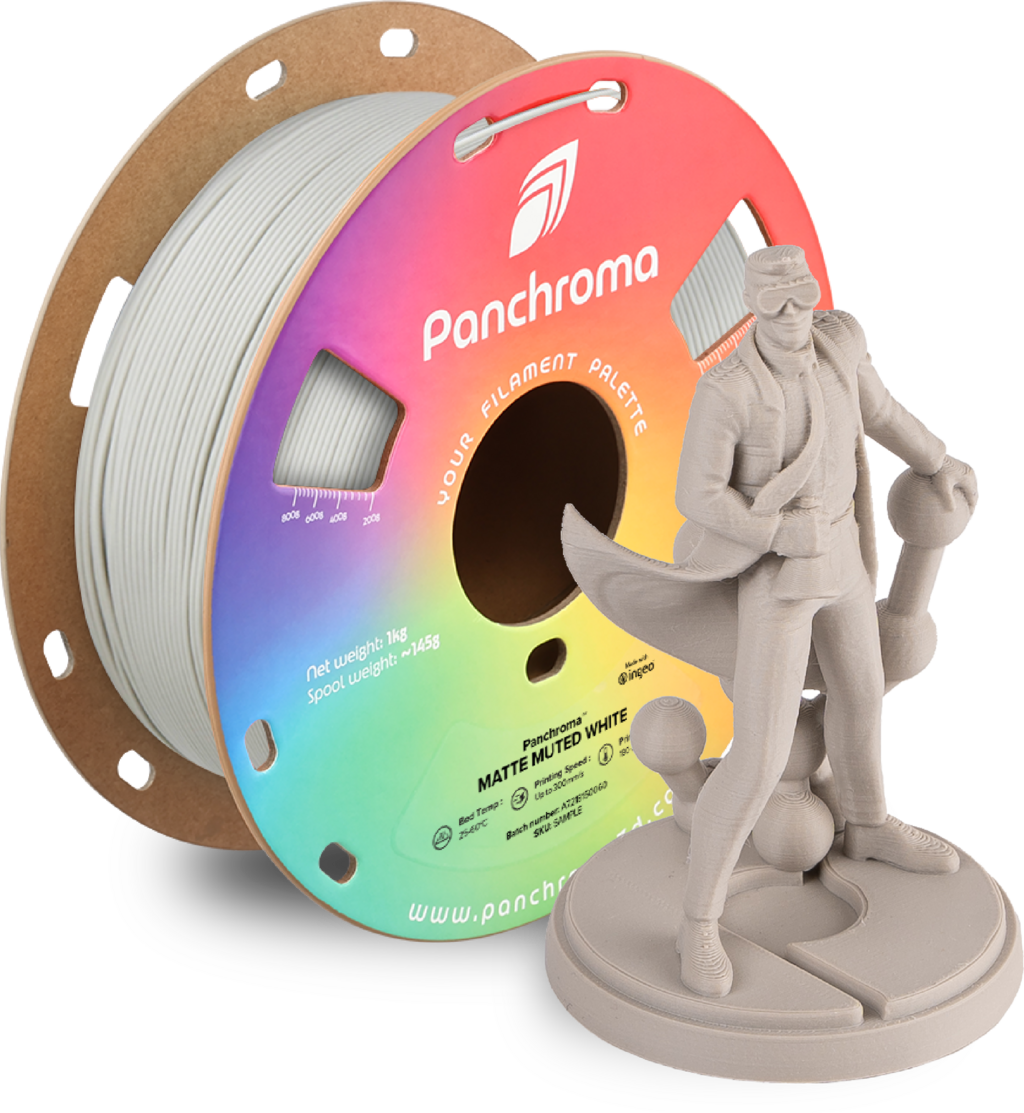 Polymaker  Panchroma™ PLA Matte Muted White, 1,75 mm / 1000 g    Matte Eleganz in Army Muted White