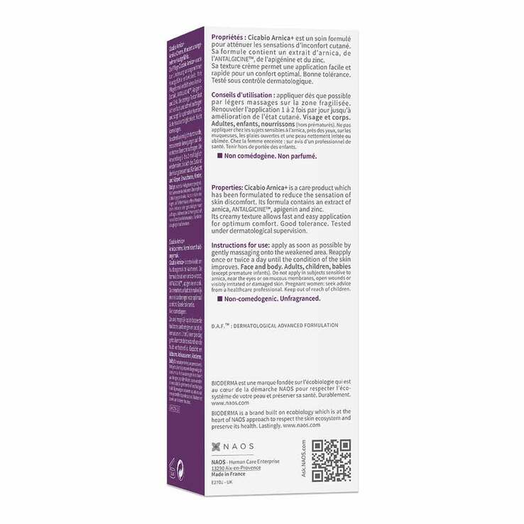 Bioderma Cicabio Arnica + Pflegecreme für geschädigte Haut, Schwellungen und Hämatome, 40 ml