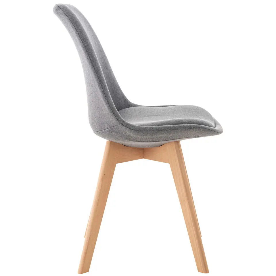 CLP Eetkamerstoel Linares natura Frame - Stof - licht grijs