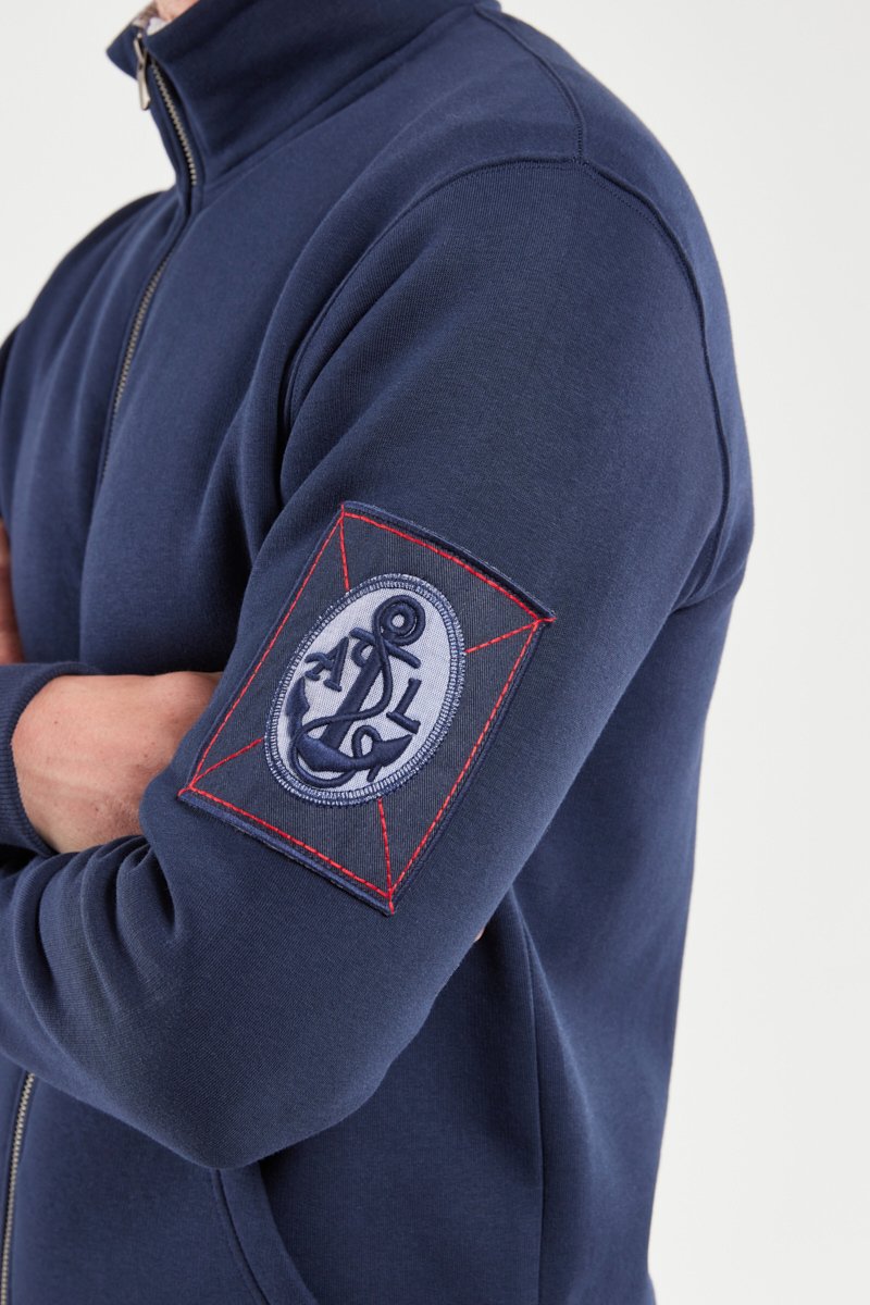 Gilet zippé avec écusson - coton