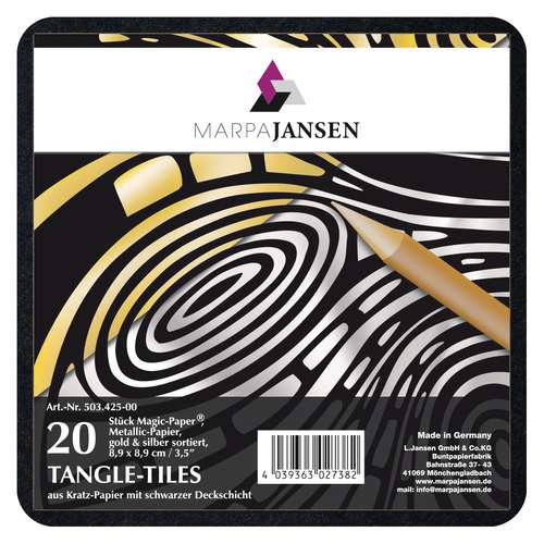 MARPA JANSEN Magic Paper® Tangle Tiles, Gold/Silber