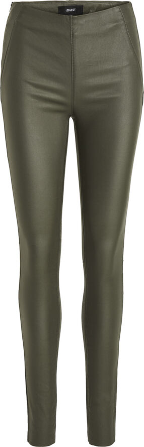 Object OBJBELLE MW COATED LEGGINGS NOOS Forest night