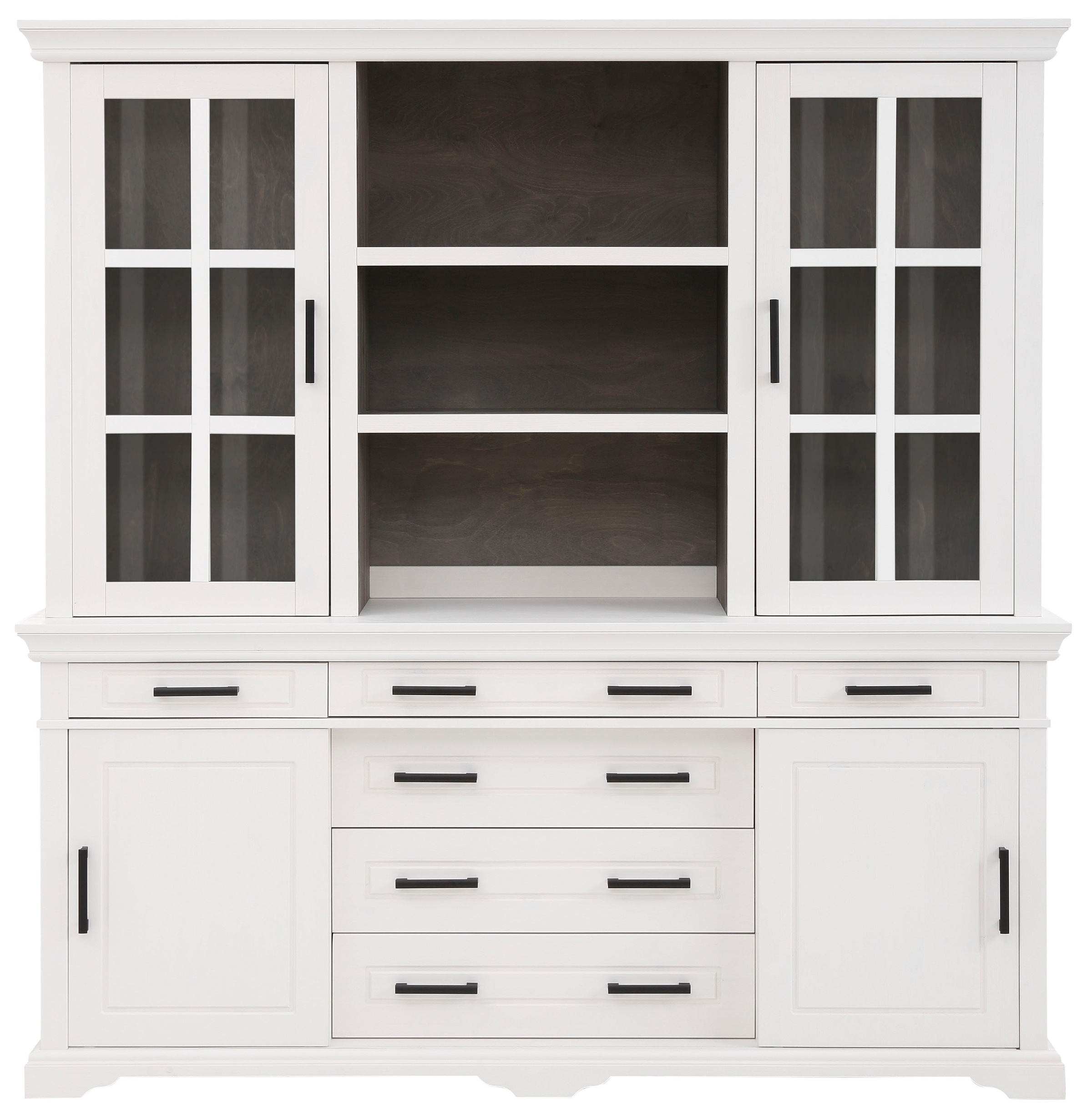 Home affaire Buffet »Anabel, mit Glastüren und Metallgriffen« aus massiver Kiefer, FSC®, mit Schiebetüren, Breite 186 cm