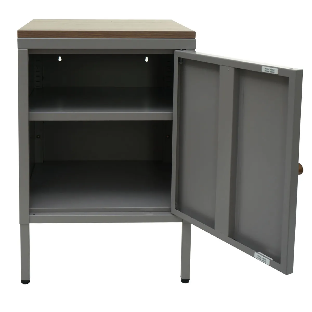 Mendler Table de nuit HWC-L84 - Gris