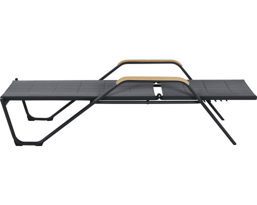 Siena Tuinligstoel 69,5 x 195 x 108 cm Aluminium Hout Kunststof grijs