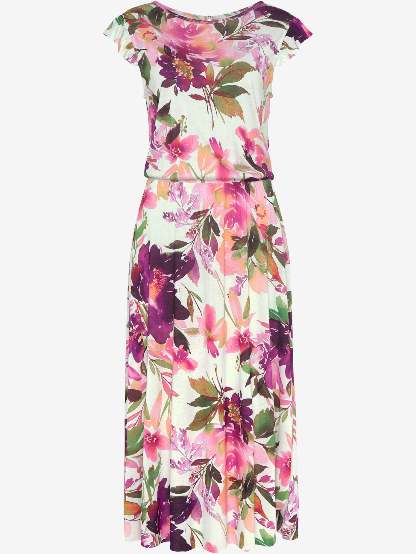 Robe mi-longue encolure ronde